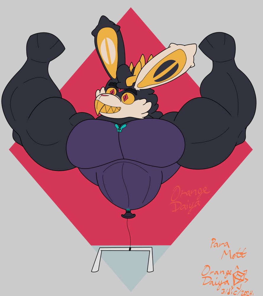 Mott as a balloon with his left ear color fixed