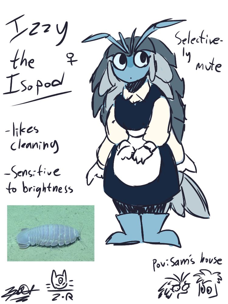first drawing of Izzy, unfortunately I didn't bother adding more description to her design :(