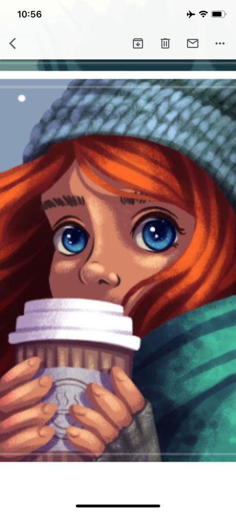 Homeless teen with red hair, sipping a cup of coffee to stay warm under a starlit sky, with hopes shining bright in her eyes. Picture is meant to depict the author of the kid’s book YIMBY when she was a homeless teen.