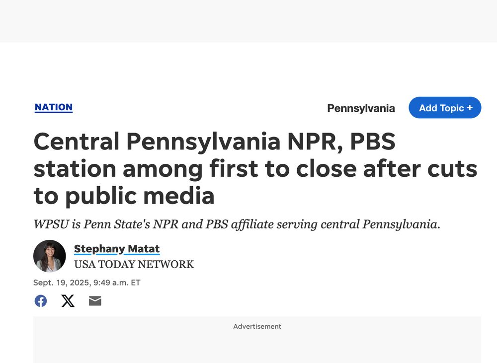 Penn state is closing its public radio and television stations (headline)