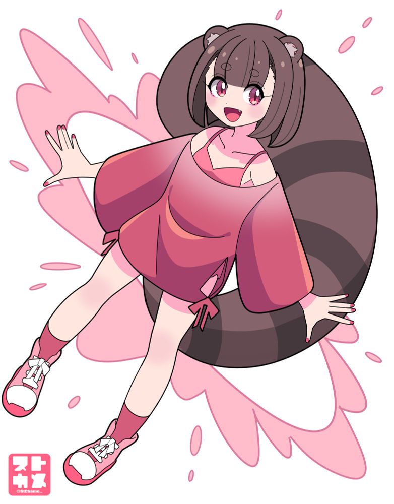 #イラスト #illustration #OC  #一次創作 #創作 #臙脂鼠色 #狸しっぽ
