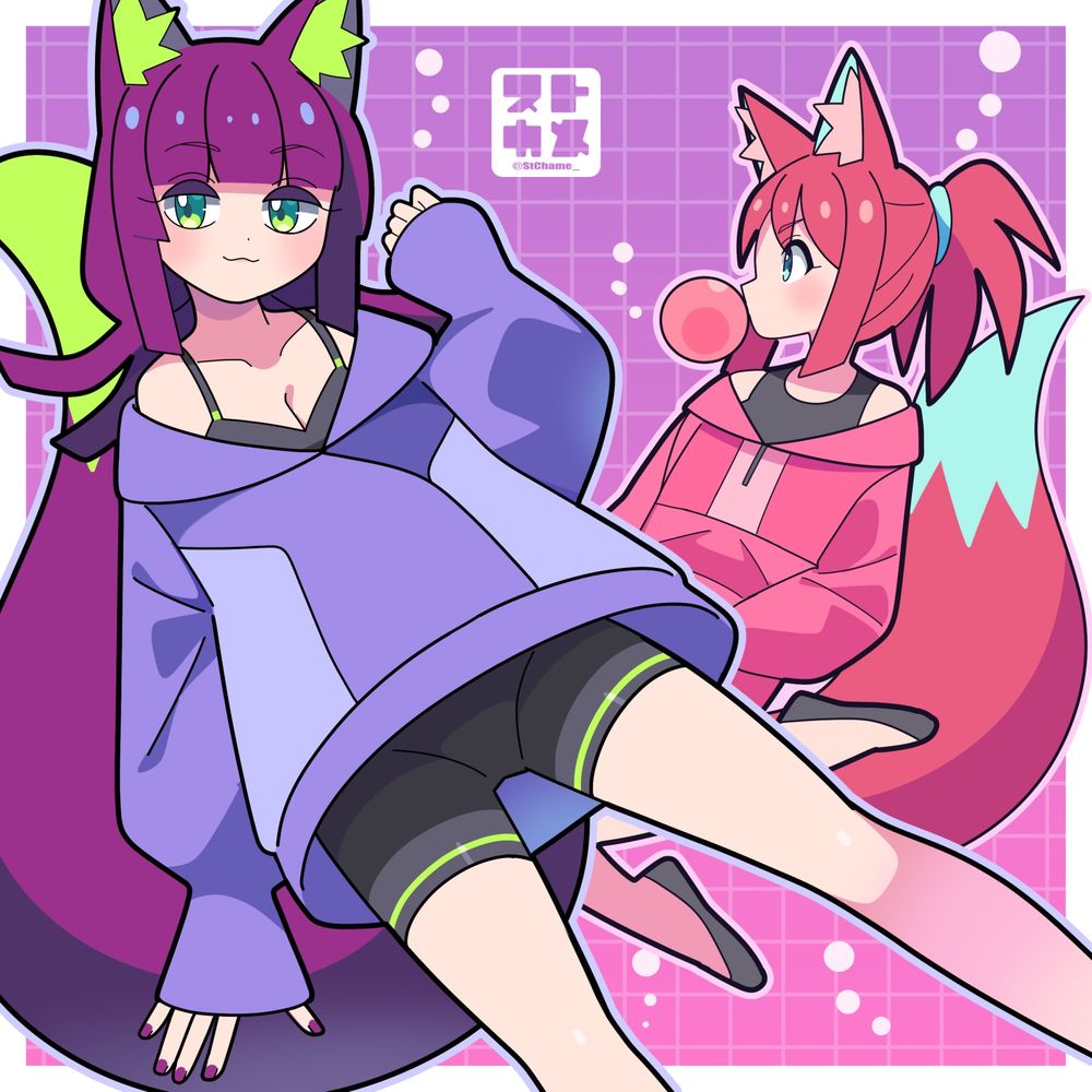 #イラスト #illustration #OC  #一次創作 #創作 #紅桔梗色 #狐耳