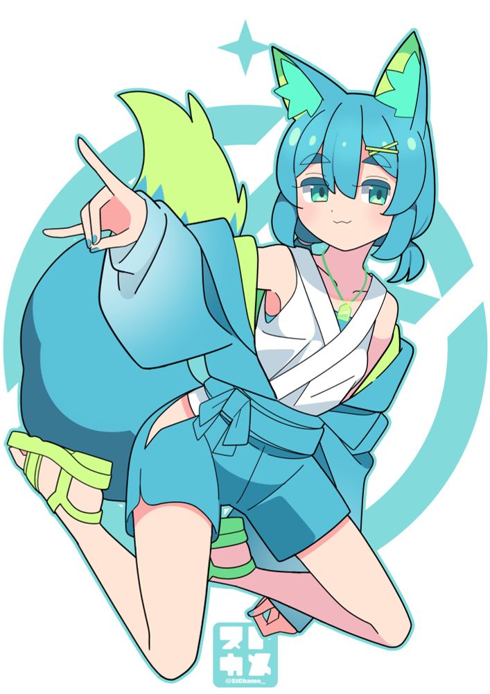 #イラスト #illustration #OC  #一次創作 #創作 #金春色 #狐耳