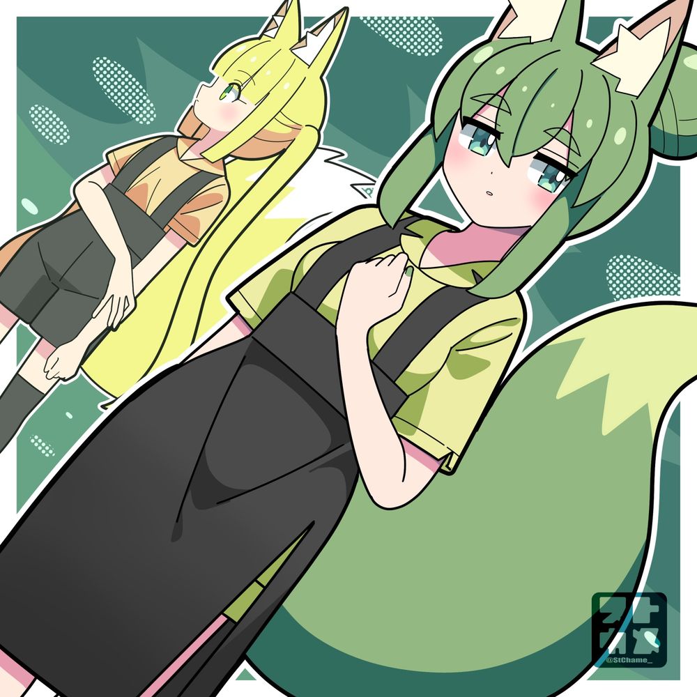 #イラスト #illustration #OC  #一次創作 #創作 #柳染色 #狐耳