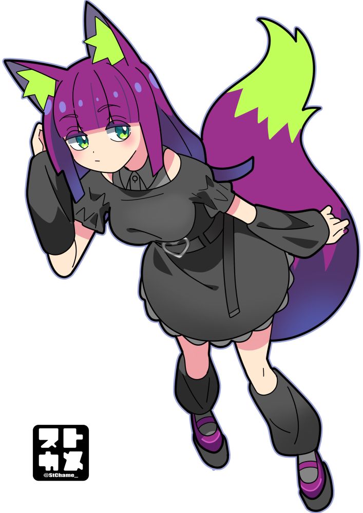 #イラスト #illustration #OC  #一次創作 #創作 #紅桔梗色 #狐耳