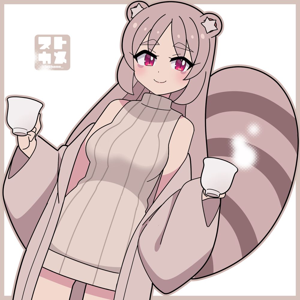 #イラスト #illustration #OC  #一次創作 #創作 #浪花鼠色 #狸しっぽ