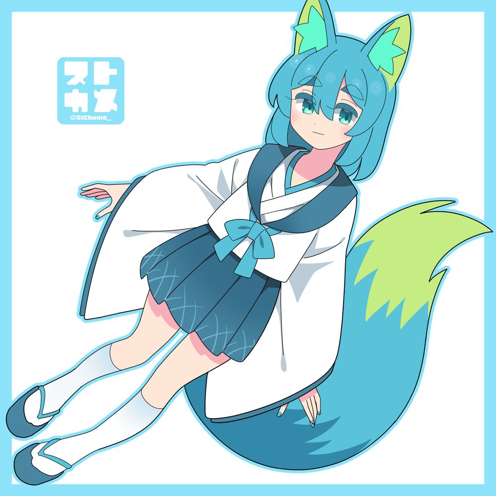 #イラスト #illustration #OC  #一次創作 #創作 #金春色 #狐耳