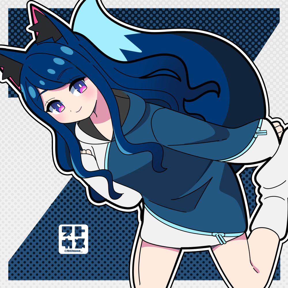 #イラスト #illustration #OC  #一次創作 #創作 #金青色 #狐耳