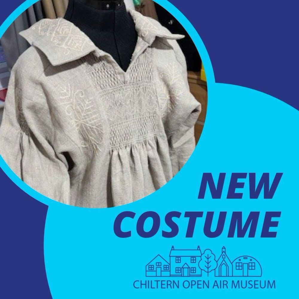 A cream smock with collar 
