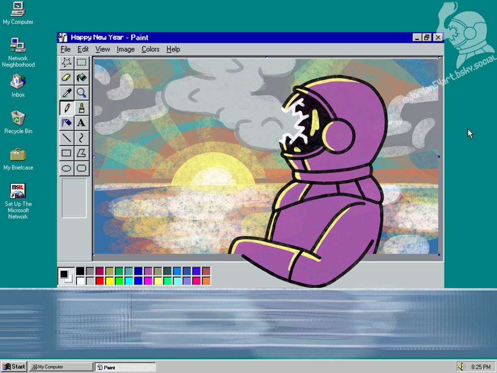 Challenged myself a bit with this one, tried to only use colors in that MSpaint template, I think it came out really well, let me know what you think.