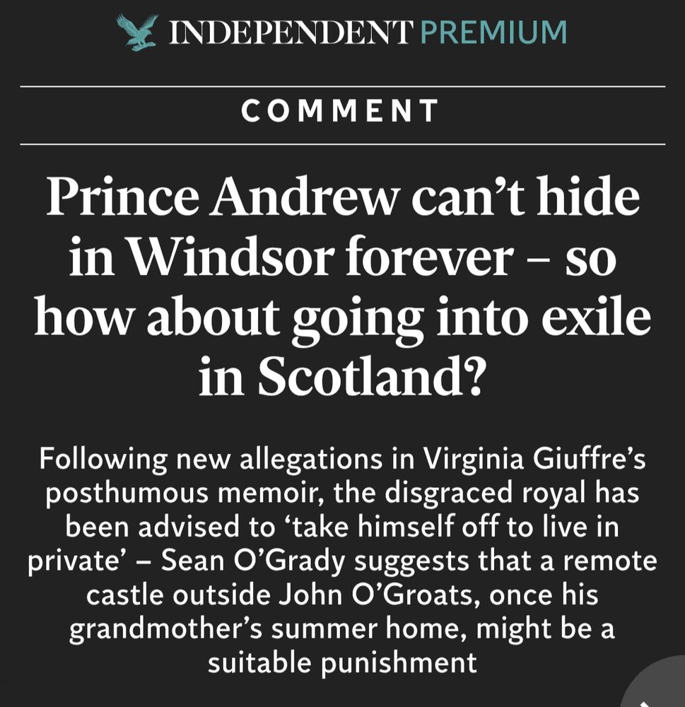 Prince Andrew send to Scotland