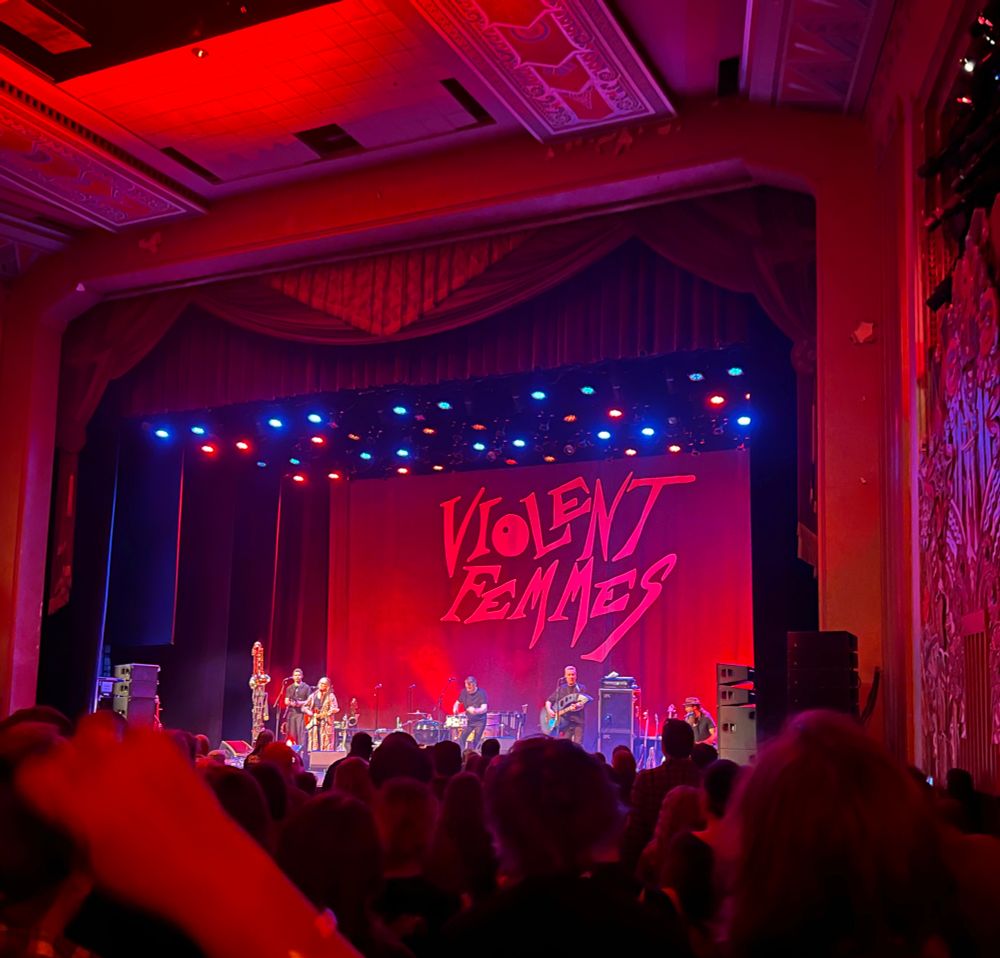 Stage set-up for The Violent Femmes.
