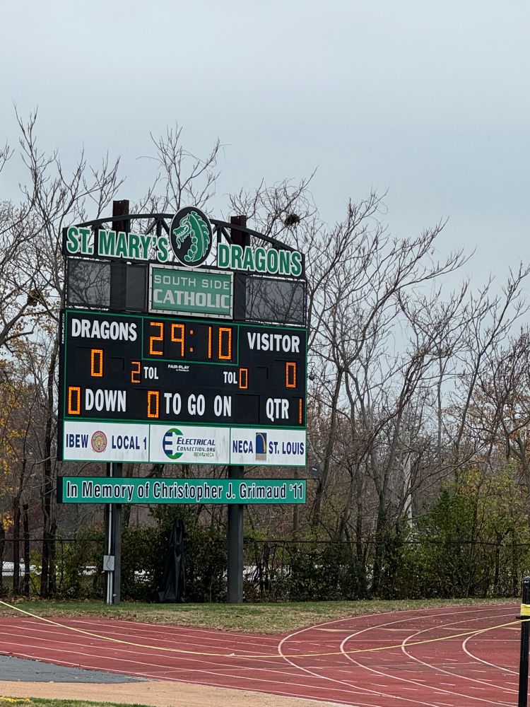 St. Mary’s scoreboard dedicated to Chris Grimaud