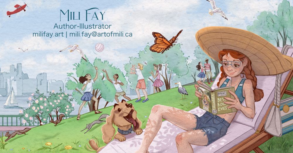 Summer fun at Toronto Island. Current banner for SCBWI Canada East region. You can find the full image on their website, or you can see it with some progress art in an earlier post. Created in Procreate and Clip Studio Paint. Cheers!