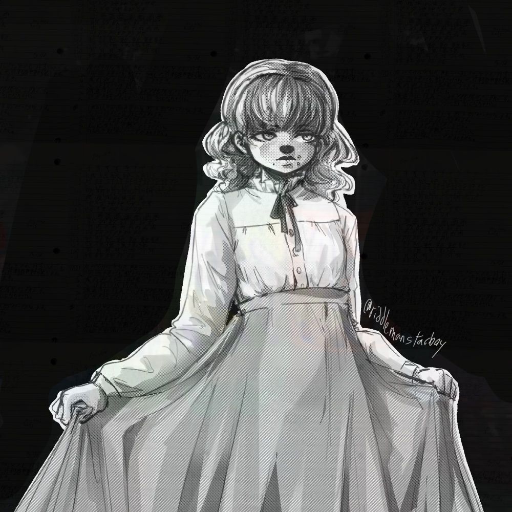 A digital art piece/illustration of Marina Domek from Fear and Hunger 2: Termina, preparing to curtsy. She’s very elegant looking, probably hasn’t crawled into the sewers yet