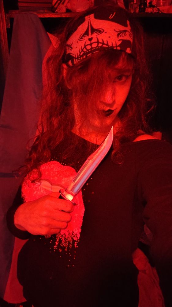 Me with my new Buck 120 knife that makes me insatiably horny with how sharp it is