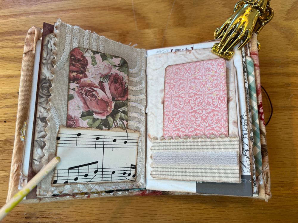 White and pink page spread 