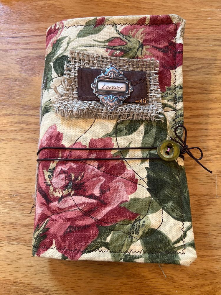Flowers & Burlap fabric cover