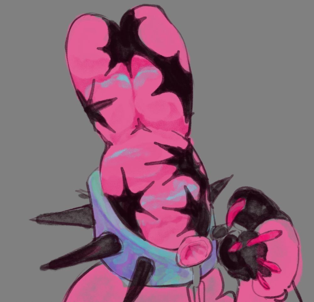 Pink inflatable balloon dog who’s sick as hell