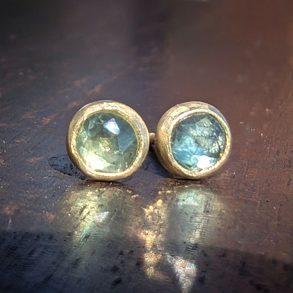 Mixed Metals Montana Sapphire Stud Earrings 
