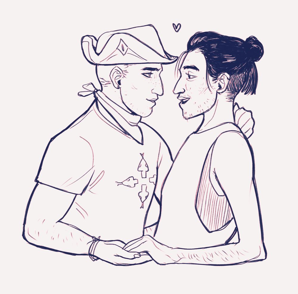 teen Ashur and Tarquin holding each other. Ashur has a shirt with ddr arrows but as snakes. Tarquin's wiry and thin and has an undercut and stubble.
