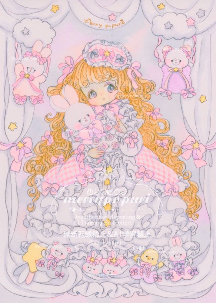 cherryさま専用3月（原画）橋の向こうに続く世界【SMサイズ／水彩画】絵画 cherryさま専用3月（原画）一本桜が見える風景【SMサイズ