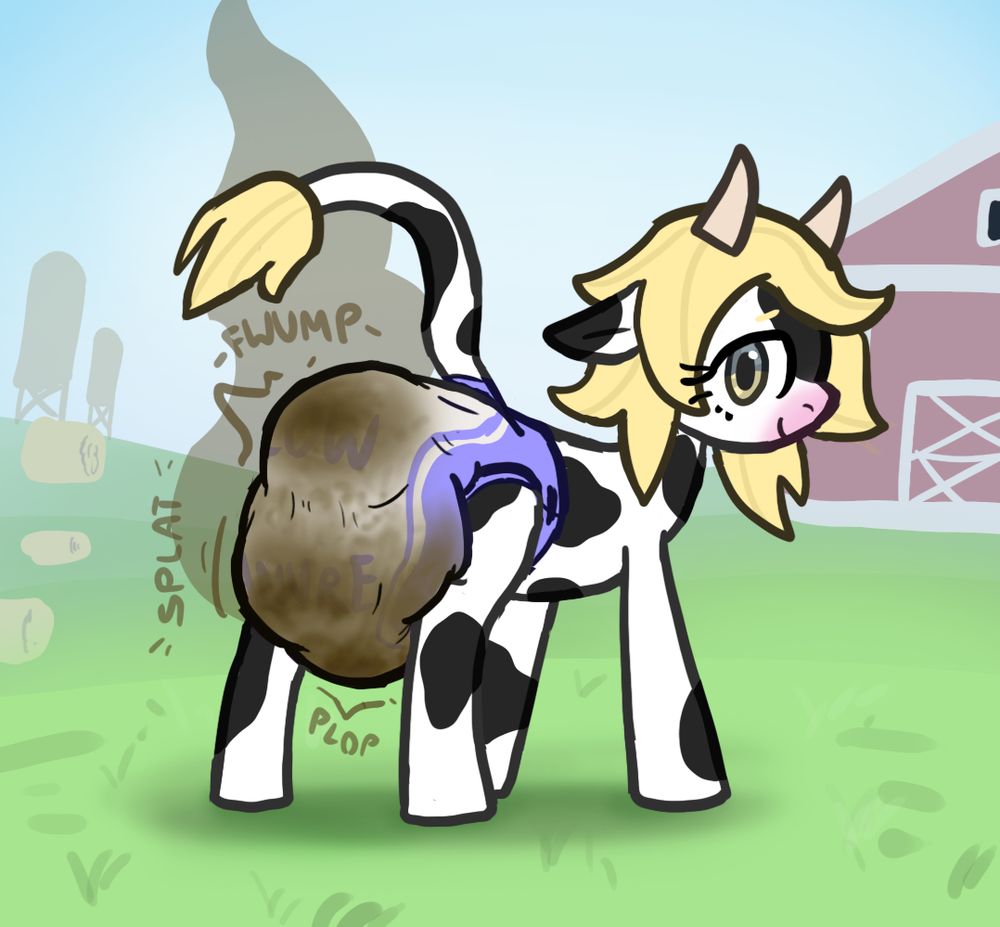 my little pony style cow soiling a diaper