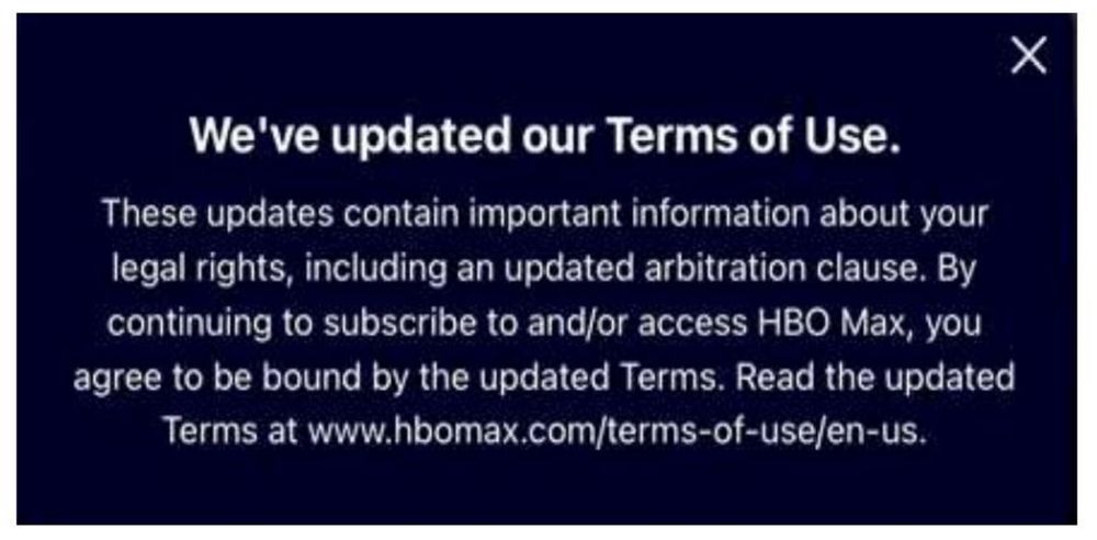 It's Hard to Bind Former Subscribers to TOS Amendments-Brooks v. WarnerMedia - Technology & Marketing Law Blog