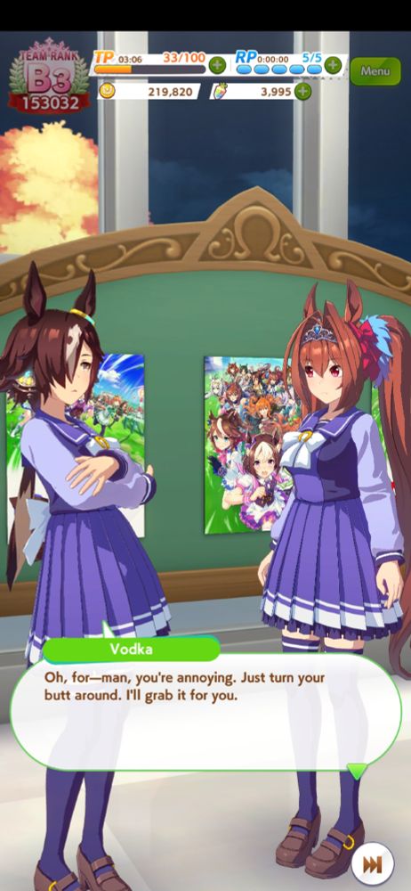 Daiwa Scarlet and Vodka totally not being gay for each other in Uma Musume 