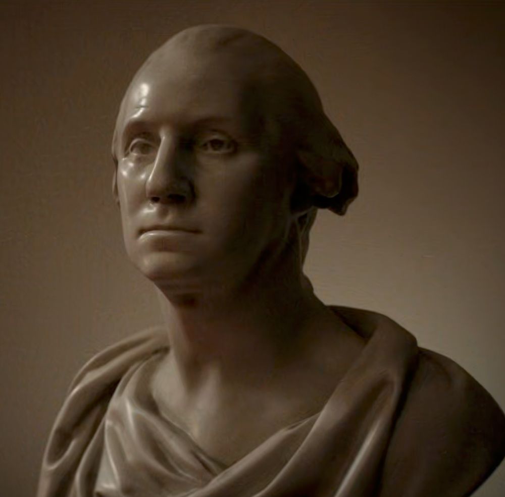 A bust of George Washington