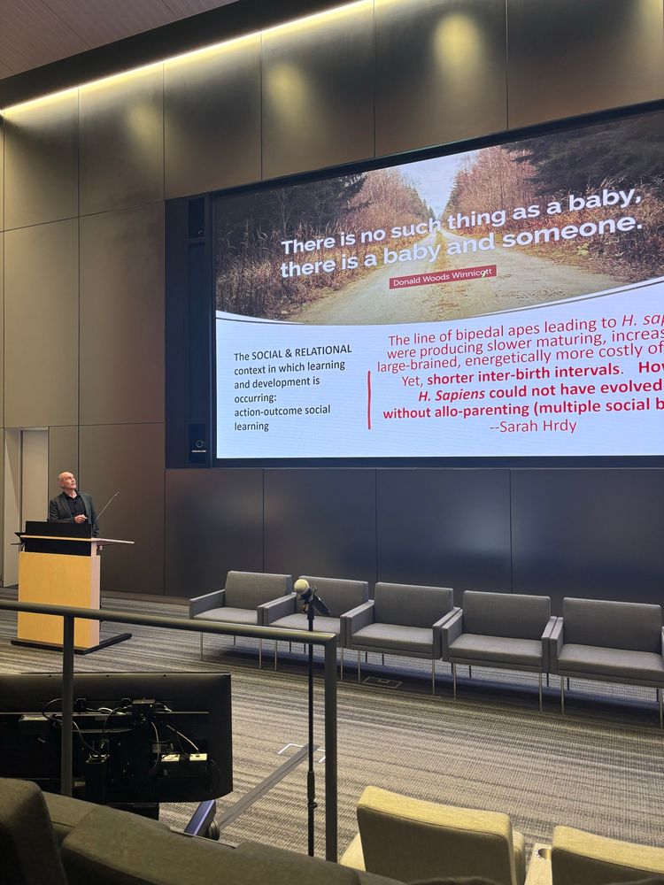 Ron Dahl developmental psychologist in front of a slide on relationships. 
