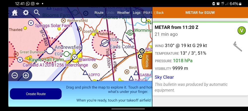 A fair bit of wind, 310 degrees at 19 knots gusting 29 knots. EGSR were on runway 24 today. Thankfully there were periods of lighter winds and it did back a little as the day went on.