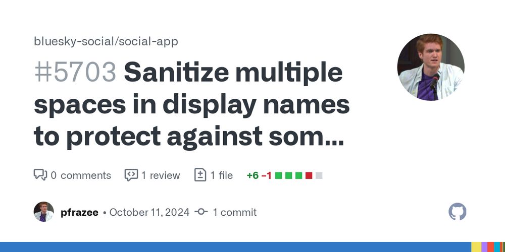 Sanitize multiple spaces in display names to protect against some security concerns by pfrazee · Pull Request #5703 · bluesky-social/social-app