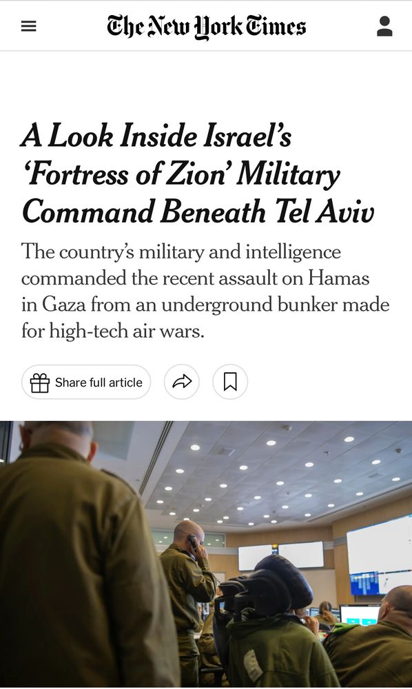 NYT: A Look Inside Israel’s ‘Fortress of Zion’ Military Command Beneath Tel Aviv
The country’s military and intelligence commanded the recent assault on Hamas in Gaza from an underground bunker made for high-tech air wars.

The Israeli Army’s underground command bunker collects intelligence information from various agencies and uses it to carry out operations.Credit...Dan Balilty for The New York Times
Ronen Bergman
By Ronen Bergman
Published May 22, 2021
Updated May 24, 2021