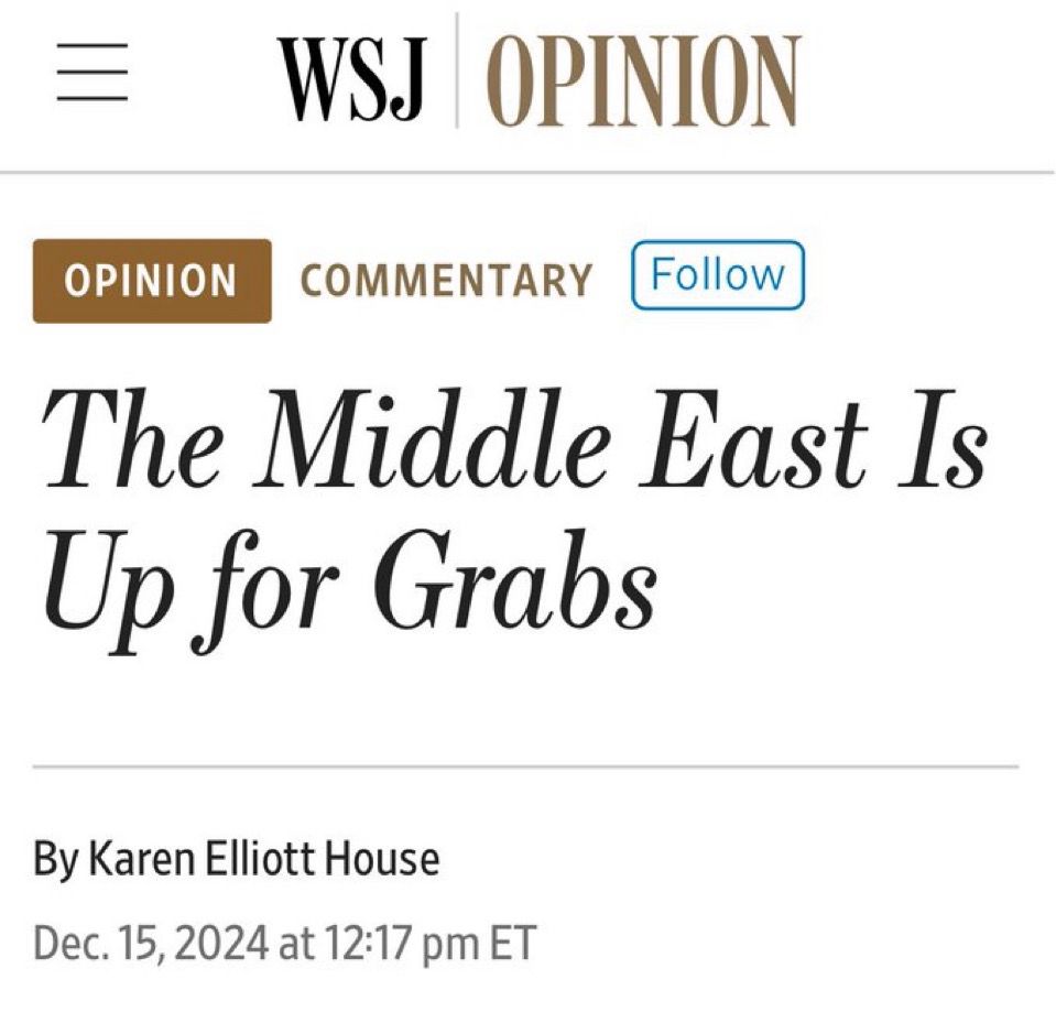 WSJ Opinion: The Middle East is Up for Grabs
Dec 15. 2024
