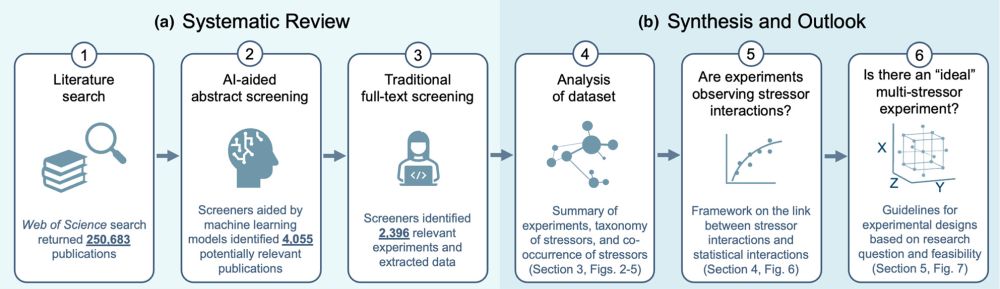 Studying interactions among anthropogenic stressors in freshwater ecosystems: A systematic review of 2396 multiple‐stressor experiments