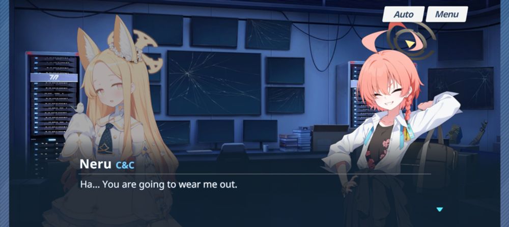 Neru from blue archive saying "you are going to wear me out"