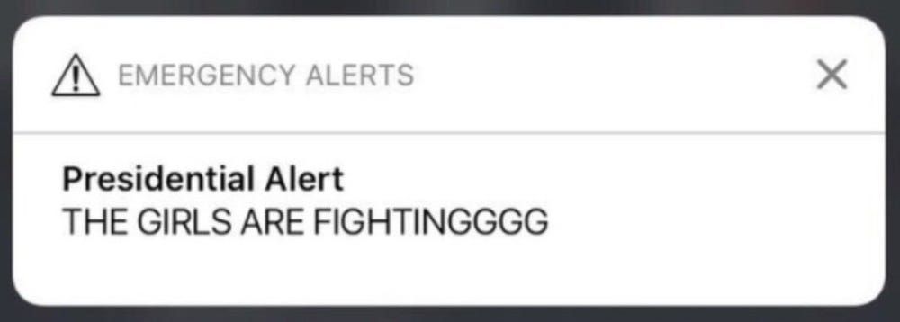 Presidential Alert: THE GIRLS ARE FIGHTINGGGG