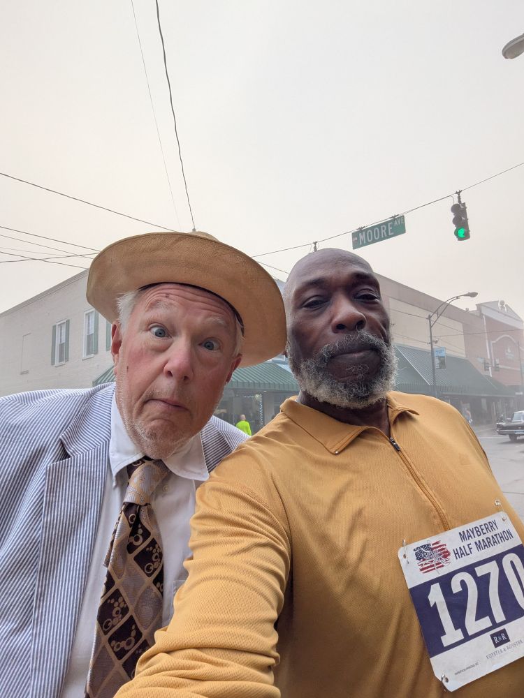 Ray and Otis the Drunk at Mayberry Half-marathon 