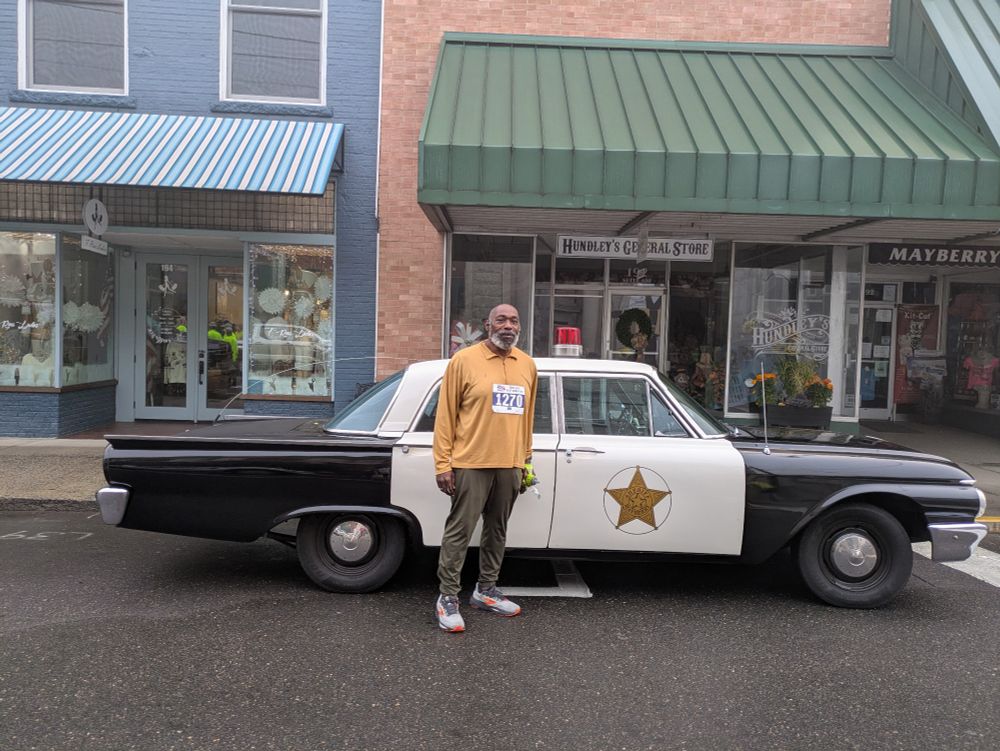 Ray with Mayberry Sheriff's vehicle 🚨