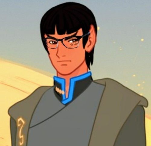 My avatar depicting a Vulcan man in a traditional Vulcan robes with the collar of a Starfleet science uniform with Captain rank pips. The character is anachronistically wearing glasses. Star Trek Lower Decks-style avatar.