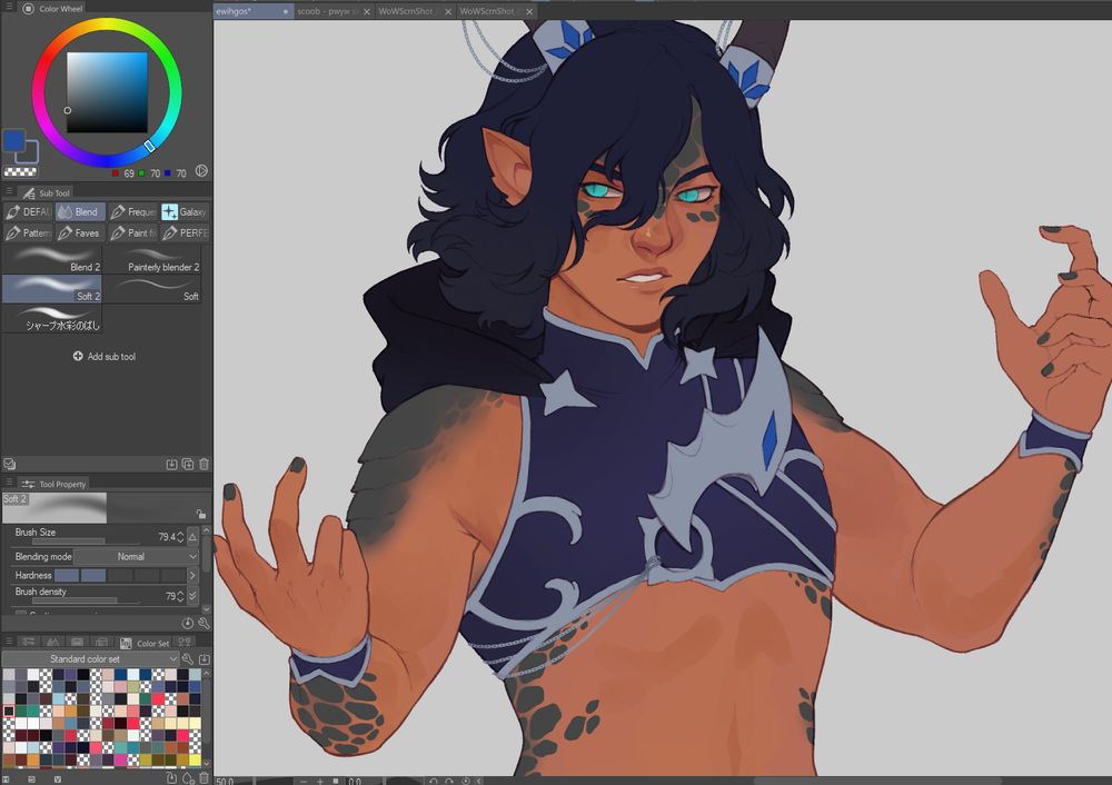 work in progress screenshot of a dracthyr from world of warcraft