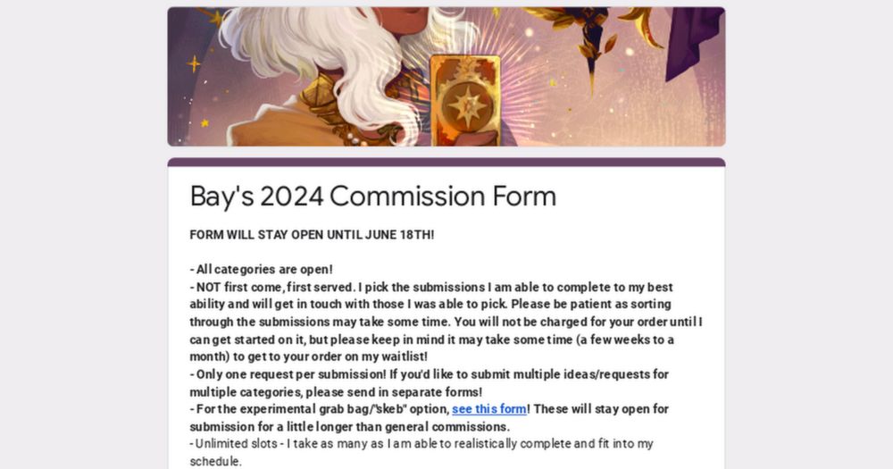 Bay's 2024 Commission Form