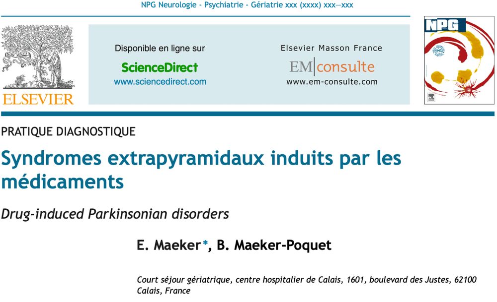 Syndromes extrapyramidaux induits par les médicaments.