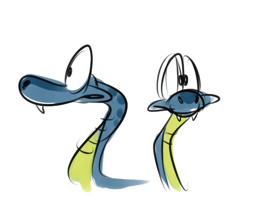 Sam the Snake's concept sketch, from Zniw Adventure