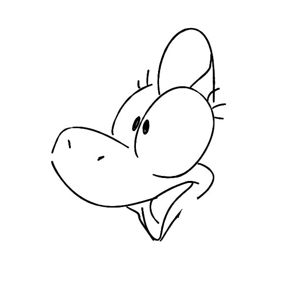BW sketch of Zniw's head