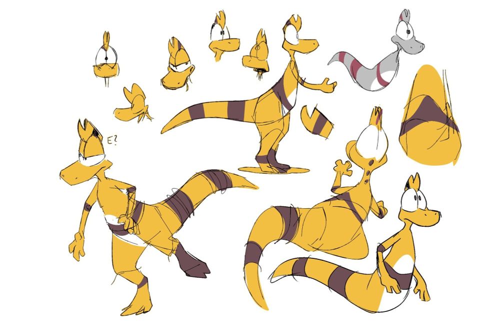 Various coloured sketches of Zid, from later stage of development. From Zid Journey