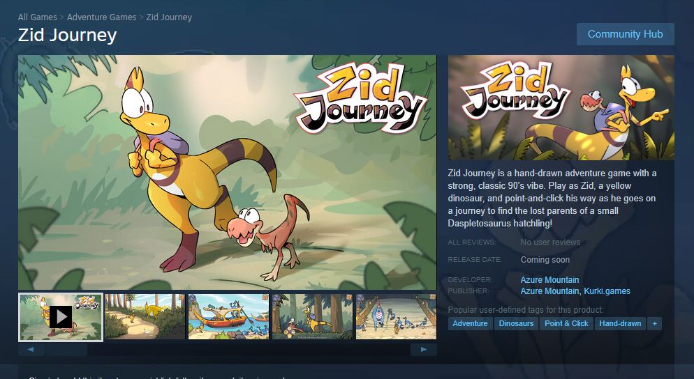 Zid Journey Steam store page