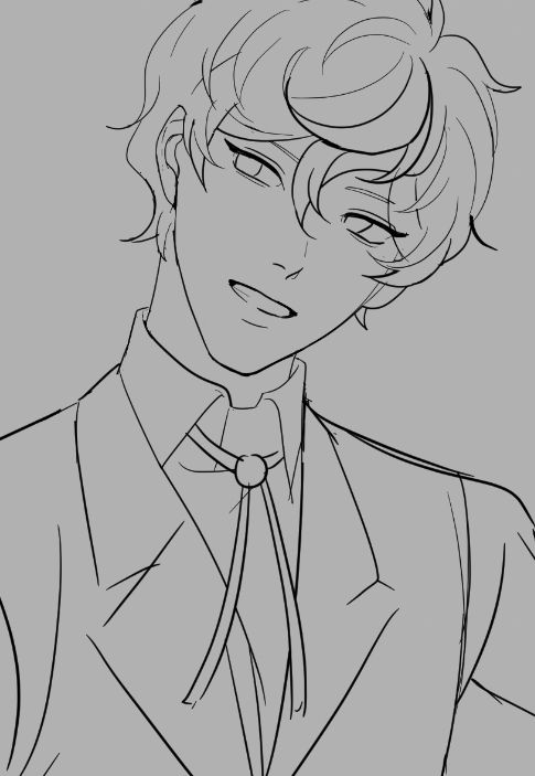 headshot sketch of my oc Albert