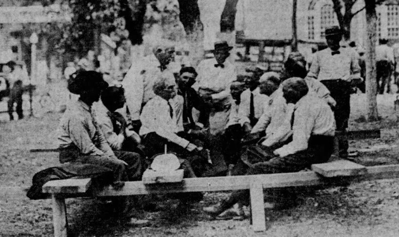 The jury outside the courthouse